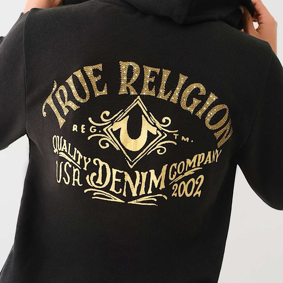 True Religion Tops - TRUE RELIGION CRYSTAL CLASSIC ZIP HOODIE